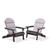 Set of 2 Gray Outdoor Patio Adirondack Chairs with Cushions 35.75"