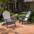 Set of 2 Gray Outdoor Patio Adirondack Chairs with Cushions 35.75"