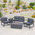 5pc Gray and Silver Outdoor Patio 4 Seater Chat Set with Fire Pit 48.5"