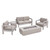 5pc Silver and Gray Contemporary Outdoor Patio Fire Pit Set 56"