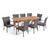 9-Piece Natural Finish Outdoor Furniture Patio Expandable Dining Set