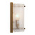 8.25" Antique Brass Gold and Clear Textured Melted Ice Glass Moet Double Rounded Wall Sconce