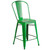 Stylish 24'' Green Distressed Metal Counter Height Stool with Back - Indoor-Outdoor Chair