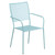 3-Piece Sky Blue Finish Square Back Outdoor Furniture Patio Dining Set