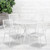 5-Piece White Finish Square Back Outdoor Furniture Patio Dining Set