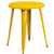 Set of 3 Yellow Round Metal Indoor-Outdoor Table with Cafe Chairs 33"