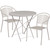 3-Piece Light Gray Round Folding Outdoor Furniture Patio Table and Chairs
