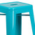 30" Crystal Teal-Blue Contemporary Backless Industrial Outdoor Patio Barstool