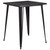 "Black and Antique Gold Square Outdoor Furniture Patio Cafe Bar Height Table - Retro-Modern Industrial Style"