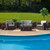 4-Piece Chocolate Brown Outdoor Furniture Patio Conversation Set - Beige Cushion