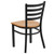 32.25" Black and Brown Traditional Restaurant Dining Chair