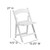 Set of 2 White Solid Outdoor Patio Folding Kids Chairs with Padded Seat 21"