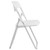 Set of 2 White Outdoor Furniture Patio Folding Chair with Built-in Ganging Brackets 32.25"