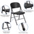 Set of 2 Black Folding Plastic Chair 32.5"