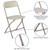 Set of 2 Beige Outdoor Furniture Patio Folding Chair with Double Support Braces 31.50"