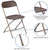 Set of 2 Brown Outdoor Furniture Patio Folding Chair with Double Support Braces 31.50"