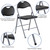 Set of 2 Black Folding Chair with Carrying Handle 31.5"