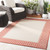 2'3" x 7'9" Alfresco Beige and Orange Striped Borderline Pattern Synthetic Area Rug