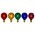 Pack of 5 Transparent Multi-Color G40 Globe Christmas Replacement Light Bulbs 2"