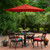 9ft Outdoor Patio Market Umbrella with Hand Crank and Tilt, Terracotta