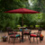 7.5ft Outdoor Patio Market Umbrella with Hand Crank, Burgundy