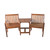 3-Piece Brown Acacia Wood Jack and Jill Chair With Table Outdoor Patio Set 70"