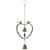 Set of 2 Gray Distressed Heart Shaped Love Birds Wind Chimes 10"