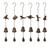 Set of 6 Rusted Brown Outdoor Patio Bird and Animals Wind Chime Cast Iron 18.75"