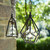 Set of 2 Geometric Hanging Glass Bottle Tealight Candle Holders 10.5"