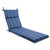 72.5" Indigo Blue and White Outdoor Rectangular Patio Chaise Lounge Cushion