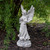 13" Weathered Gray Serene Angel with Dove Outdoor Garden Statue