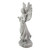 13" Weathered Gray Serene Angel with Dove Outdoor Garden Statue