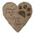 9.75" Heart Shaped Pet Paw Print Bereavement Memorial Beadwork Garden Patio Stone