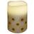 5.5" White Floral Battery Operated Flameless Flickering Wax Pillar Candle