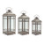 Set of 3 Antique Mission Style Glass Pillar Candle Lanterns 20" - Classic Décor Touch