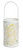 8" White Leaf Patterned Battery Operated LED Candle Lantern with Timer