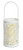 8" White Leaf Patterned Battery Operated LED Candle Lantern with Timer