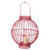 9" Fancy Fair Contemporary Style Deep Pink Hanging Votive Candle Holder Lantern