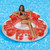 Inflatable Red and Clear Water Pop Circular Swimming Pool Lounger, 72-Inch