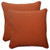 Set of 2 Burnt Orange Solid Outdoor Patio Square Throw Pillows 18.5"