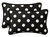 Set of 2 Black and White Polka Dotted Rectangular Outdoor Corded Throw Pillows 24.5-Inch