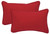 Set of 2 Red Rectangular Outdoor Corded Throw Pillows 24.5-Inch