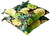 Set of 2 Green and Brown Floral Reversible Outdoor Patio Tufted Chair Seat Cushion 19-Inch