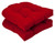 Set of 2 Red Outdoor Patio Wicker Chair Seat Cushions