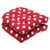 Set of 2 Red and White Polka Dot Tufted Outdoor Patio Wicker Chair Cushions 19"