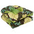 Set of 2 Green Tropical Reversible Patio Tufted Wicker Chair Seat Cushions 19"