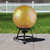 10" Dimpled Amber Iridescent Glass Outdoor Garden Gazing Ball