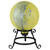 10" Yellow and Blue Reflective Speckled Glass Outdoor Garden Gazing Ball