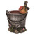 7" Gray and Brown Easter Bird Faux Pail Outdoor Planter