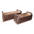 Set of 2 Brown Rectangular Ledge Planters with Handle 13.75"